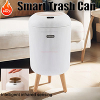 2025 New Smart Sensing Trash Can Automatic White Trash Can Kitchen Bathroom Waterproof 10L Electric Trash Can Lsolate The Smell.