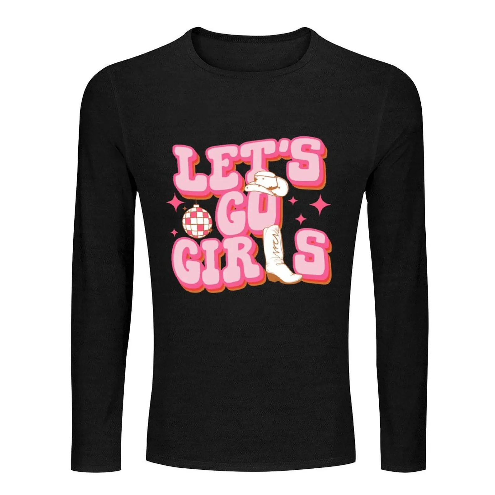 Let's Go Girls Cowboy Hat Cowgirl Boots Bachelorette Party Long T-Shirt sweat shirt blank t shirts mens vintage t shirts