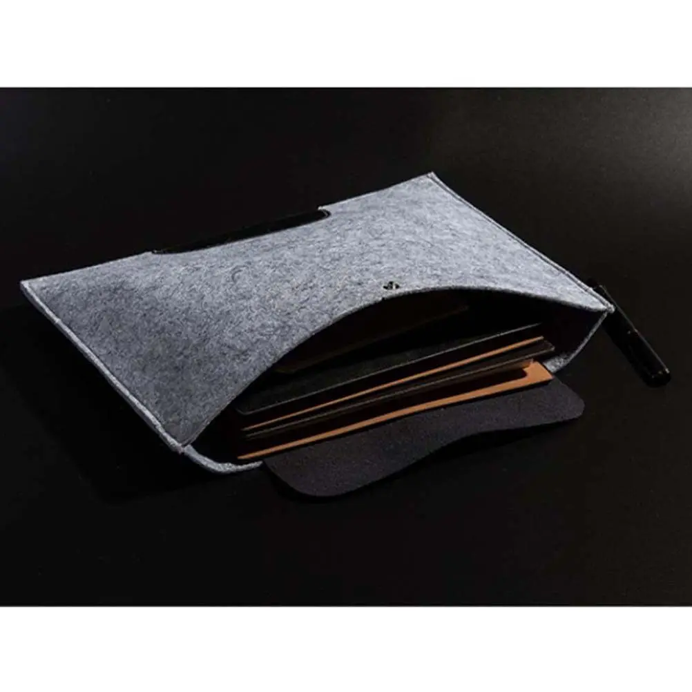 A4 Felt Document Carrier Bag Fashionable Eco Friendly Paper Organizer with Button Closure Large Capacity File Folder for Work