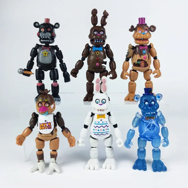 2026hot Set de 5-6 Figuras de Acción FNAF Security Breach Articuladas y Desmontables de Bonnie, Foxy, Fazbear y Bear