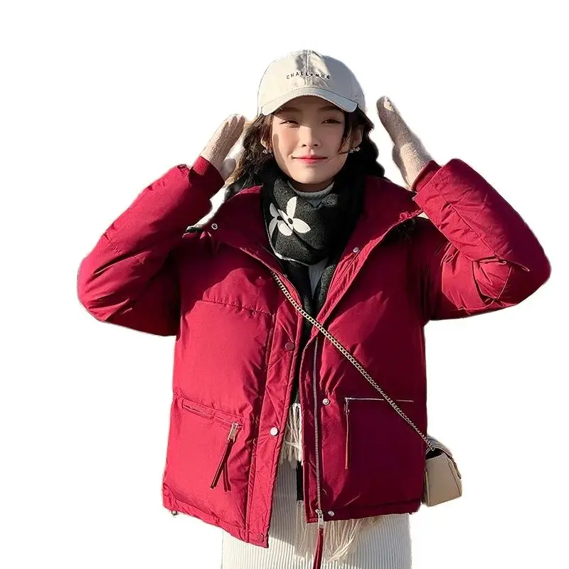 

2023 Autumn And Winter New Down Cotton-Padded Jacket Women's Short Thick WarmLoose And Versatile Outcoat Casual Zipper Outerwear
