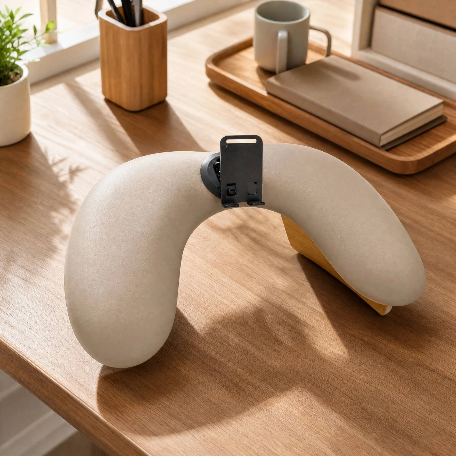 Crescent-Style Manicure Wrist Rest Ergonomic Support & Ultimate Comfort Rotating Phone Holder Detachable Bracket Supportive