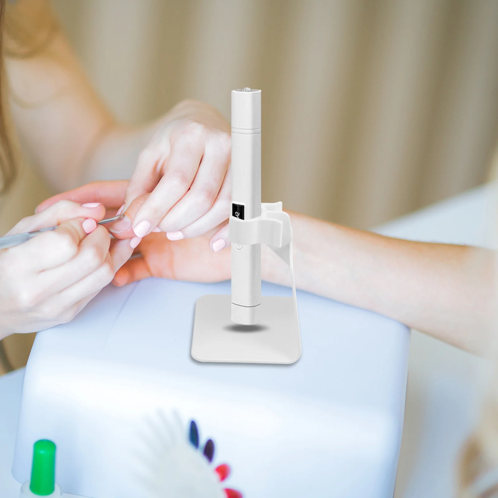 Supporto per lampada per unghie portatile da 4 pezzi Supporto per asciugatrice per smalto gel UV portatile Mini supporto per luce per supporto per asciugatrice per smalto gel per nail art