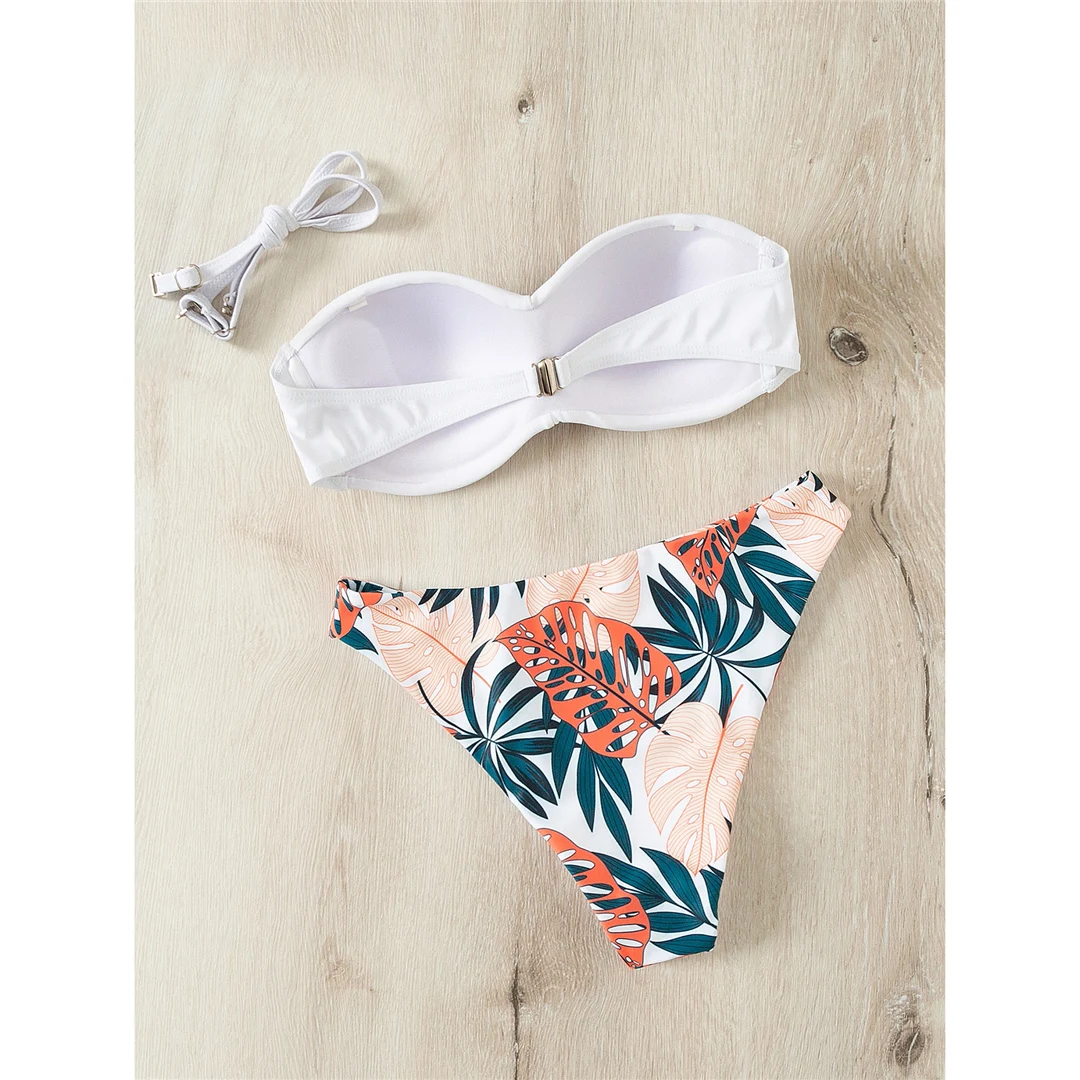 Bikini mit Blumenmuster, Push-up-Badeanzug, Damen-Badebekleidung, zweiteiliges Bikini-Set mit BH-Einlagen, Badeanzug, Badebekleidung, Modell V6296. – Detail 29