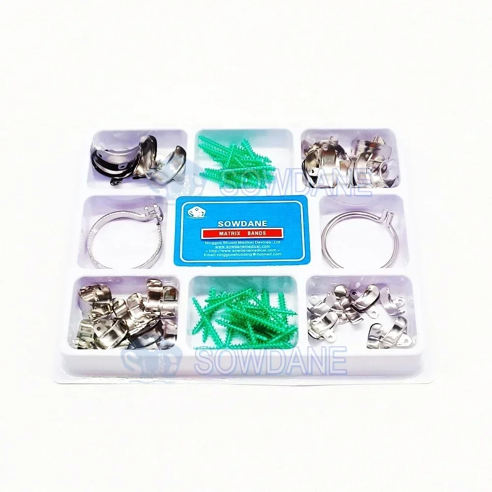 80pcs New Dentals M4 matrices Sectionals Contoureds Metal Matrices Wedges set with  Clip Ring Adaptives silicons wedges