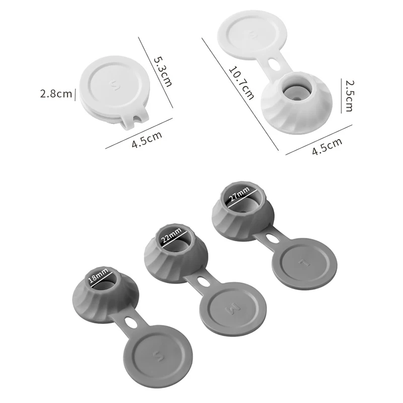 3/6pcs Bottle Emptying Caps Inverted Bottle Cap 3 Sizes Inverted Caps Flipping Bottle Adapters Transfer Connector