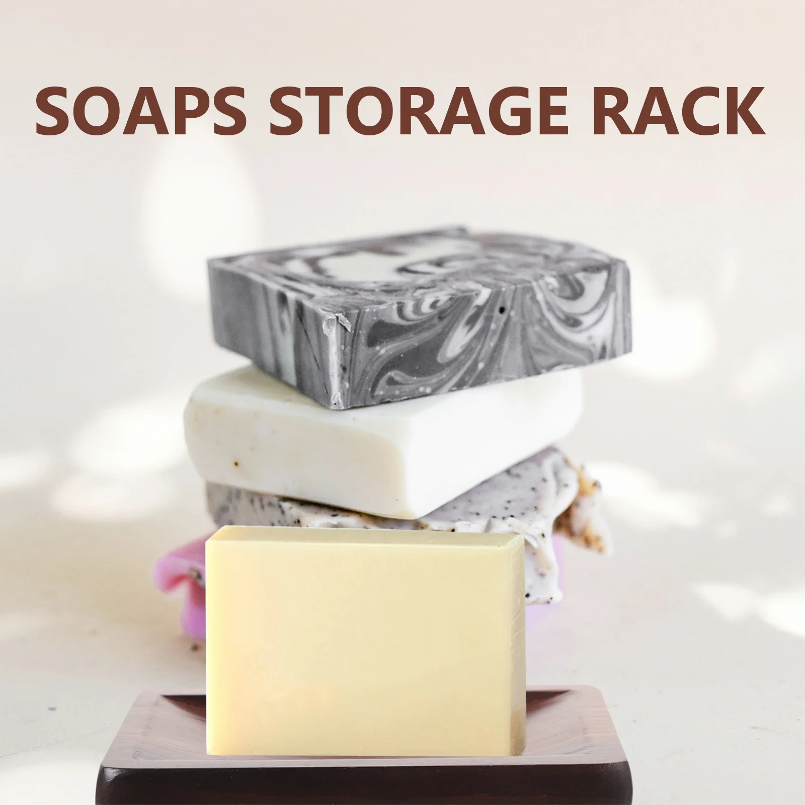 

Self Draining Soap Dishes Wooden Soap Holder Bathroom Tray Stylish Design Non Sticky Multi Use Long Lasting Preservation Home