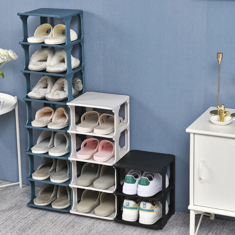 

5 Layers Simple Shoe Rack Diy Assembly Shoe Shelf Stackable Shoe Organizer Stand Space Saving Shoe Door Cabinets Bathroom Racks