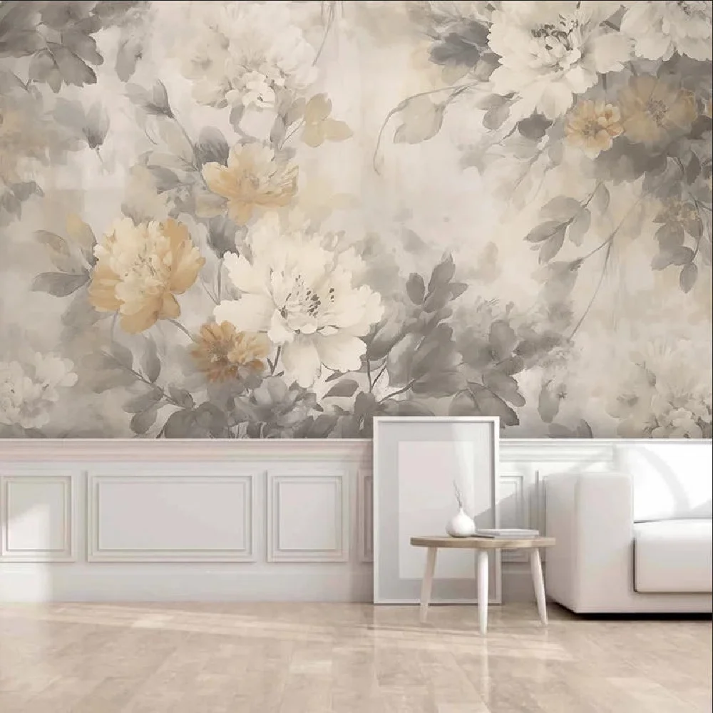 

Customized wallpaper French countryside retro floral plant wallpaper mural abstract rose TV background wallpaper wall stickers