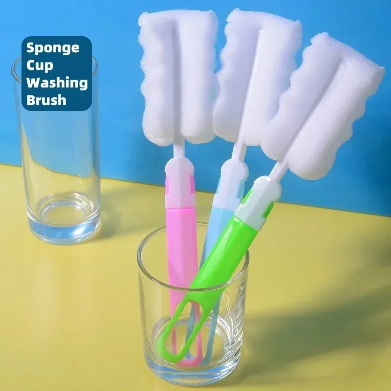 1/6/10 Pcs Detachable Bottle Brush Cup Cleaning Brush Sponge Cleaning Cup Brush Long Handle Insulated Cup Brush