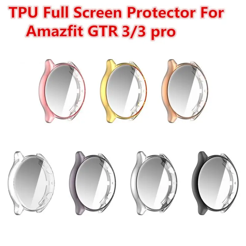 Protetor de Tela Cheia para Amazfit GTR 3 Pro Smartwatch, Capa Protetora de Silicone, Bumper Shell, 3 Pro Case