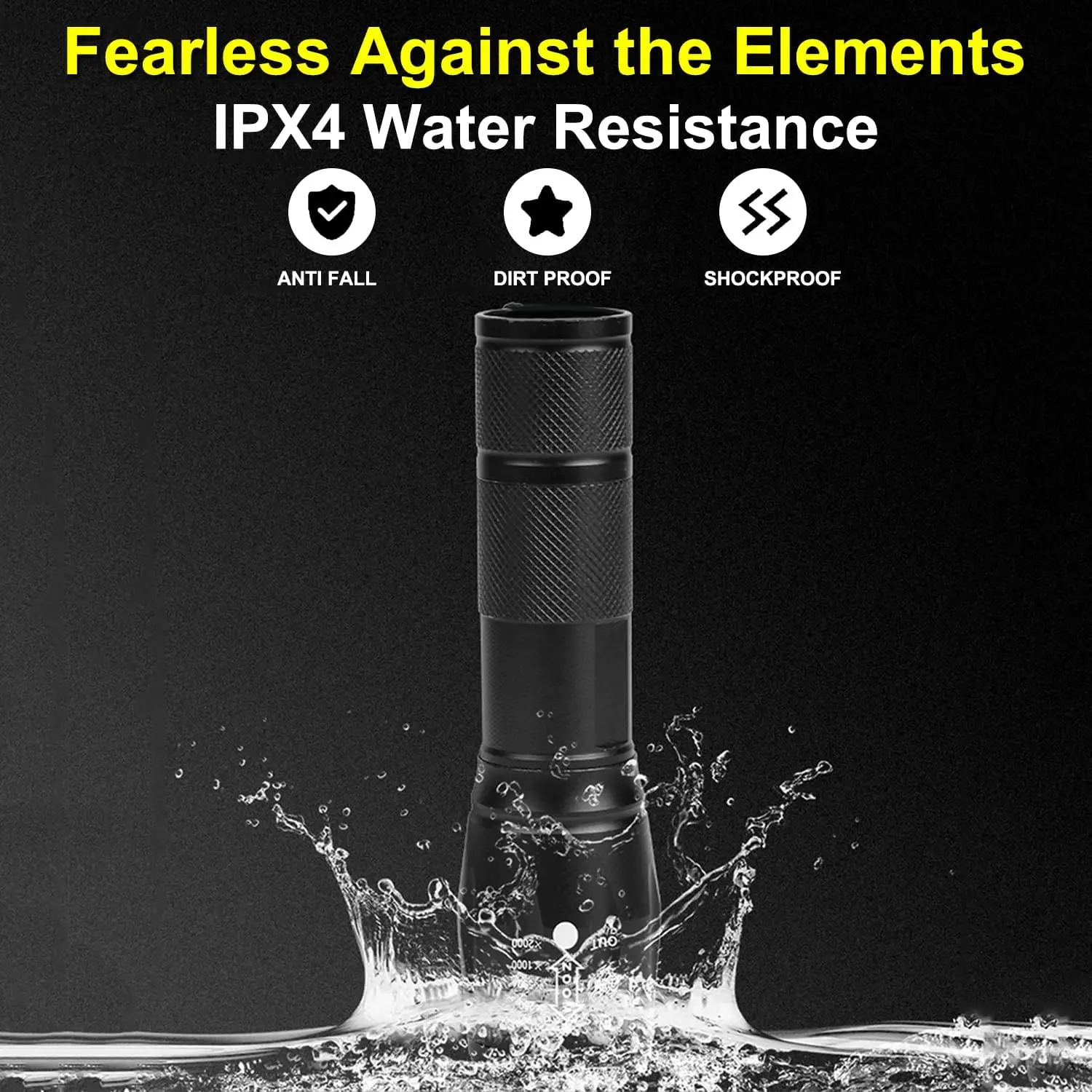 Multifunctional 4 In 1 Super Bright LED Flashlight 4 Lights Color Pink Blue Yellow Amber 2000LM USB Rechargeable Torch