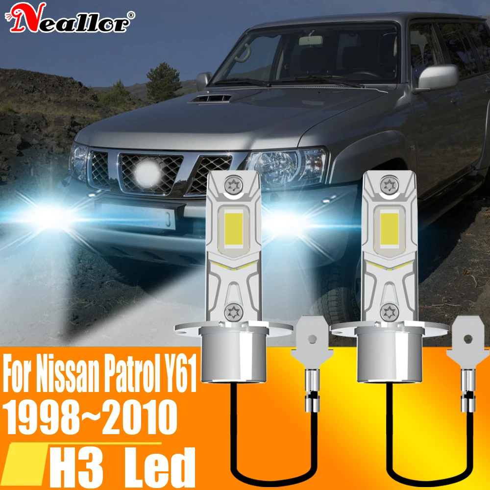 

2x H3 Led Fog Light Canbus Bulb Car Headlight High Power Auto Diode Driving Running Lamp 12V 55W For Nissan Patrol Y61 1998~2010