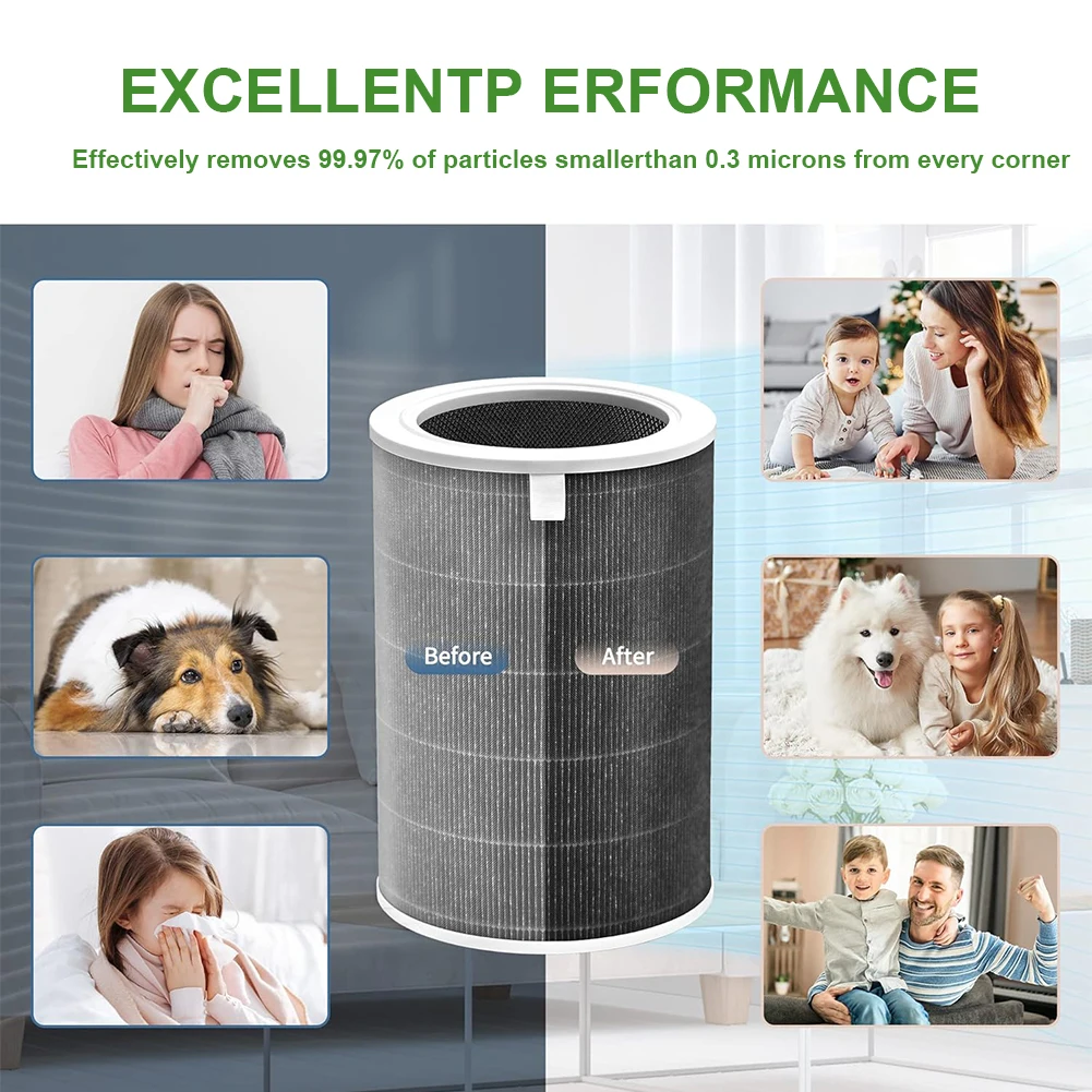 فلتر بديل HEPA مع فلتر تنقية الهواء من الكربون المنشط لجهاز Mi Air Purifier 3C 3H 2C 2H 2S Pro