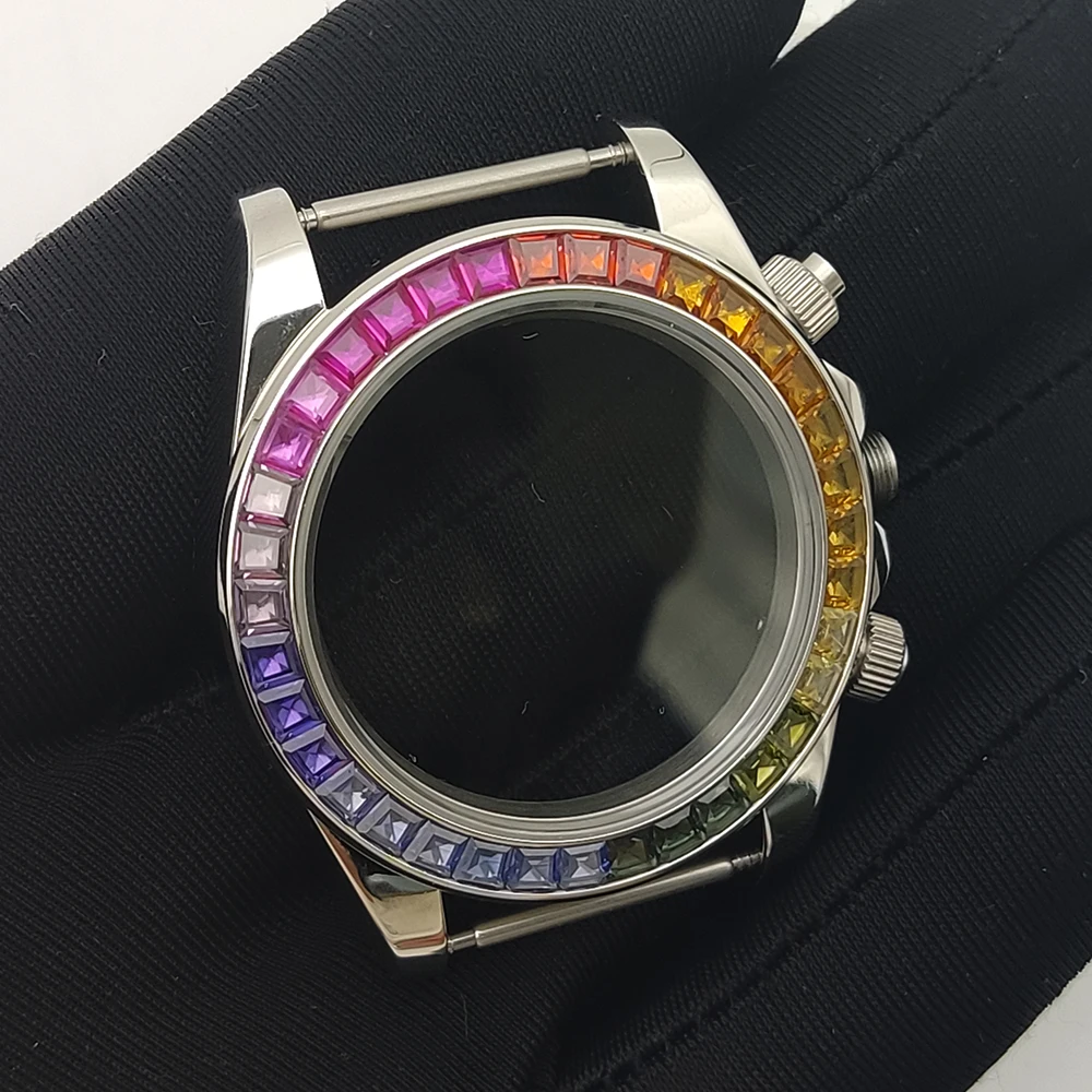 Custodia per cronografo da uomo da 39.5mm, custodia VK63, orologi da uomo, pezzi di ricambio per orologi, cornice abbinata