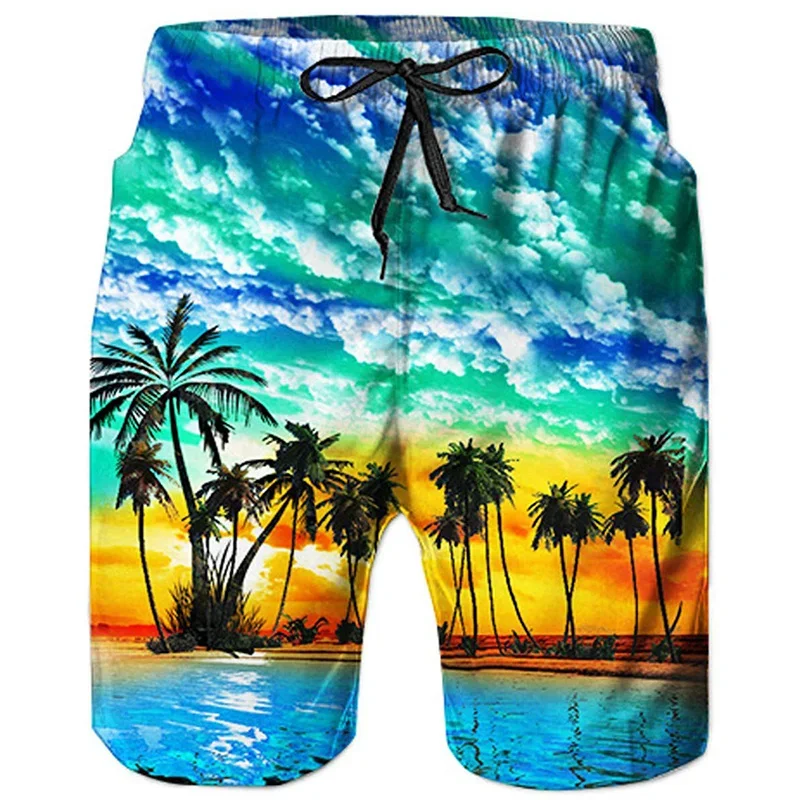 

Men's Tropical Beach Shorts, Casual Swimwear, 3D Printing, Skate Shorts, Cool Ice Shorts, 2025
