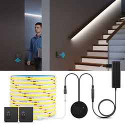 DC24V COB LED Strip Light With PIR Motion Sensor Switch & 2 Wireless RF Recievers For Kitchen Stairs Corridor Bathroom Lighting