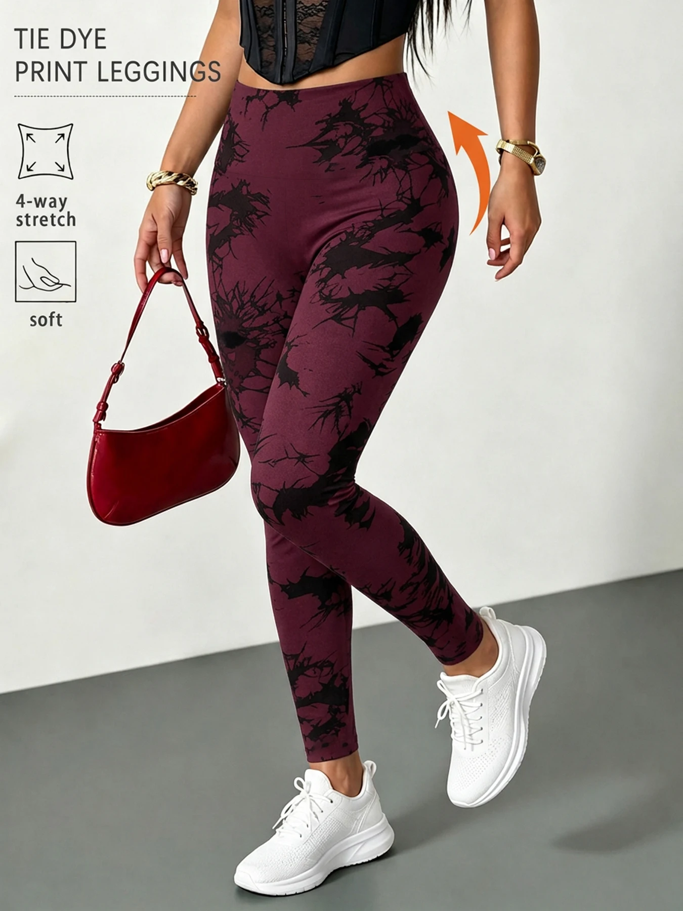 Pilates Yoga Leggings - Süper yumuşak yüksek belli Tie Dye