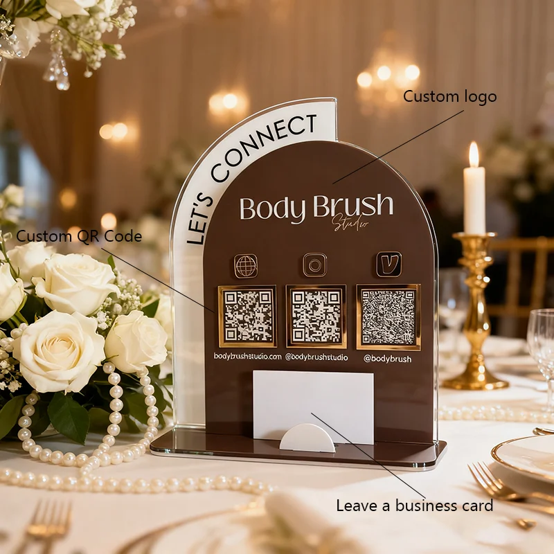 

Plexiglass Transparente Logo Personalized QR Code Acrylic Stand Ideal For Commercial Payment Scan Marker Receipt Identification