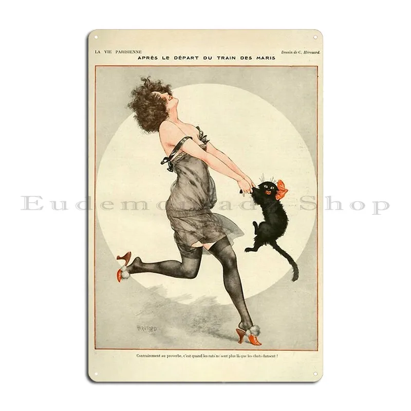 La Vie Parisienne C Herouard 1923 France Metal Plaque Party Mural Cave Wall Decor Design Tin Sign Poster