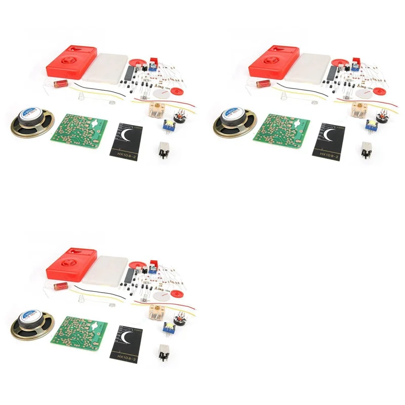 B68C 3 juegos de 7 tubos AM Radio electrónica DIY Kit de aprendizaje electrónico HX108-2 Kit de bricolaje sin batería