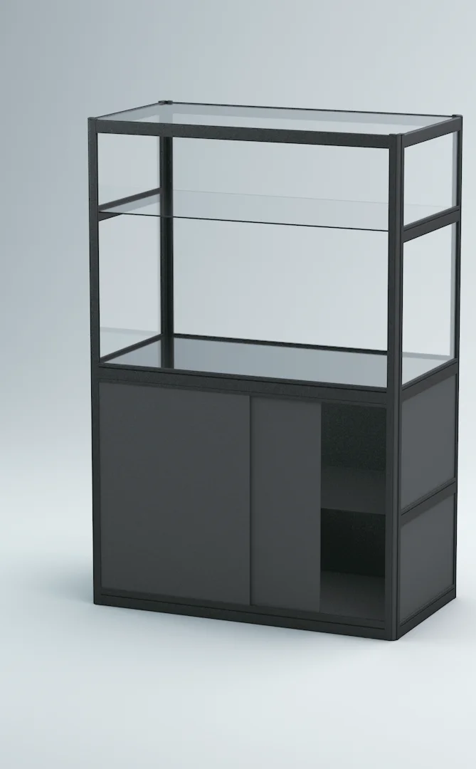 Custom.Jewelry Display Stand Aluminium Profiles Showcases Xinmiao Glass Display Cabinet