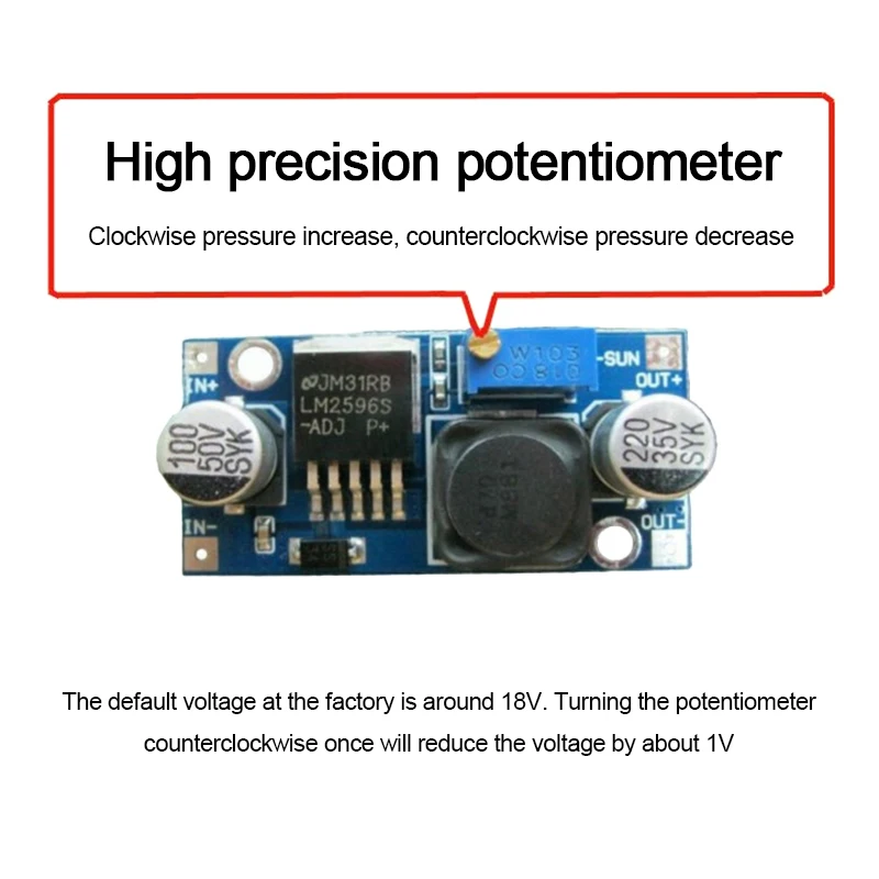 Adjustable Output LM2596S Step Down Power Supply Module DC To DC Buck Converter Voltage Regulator Conversion Power Supply Module