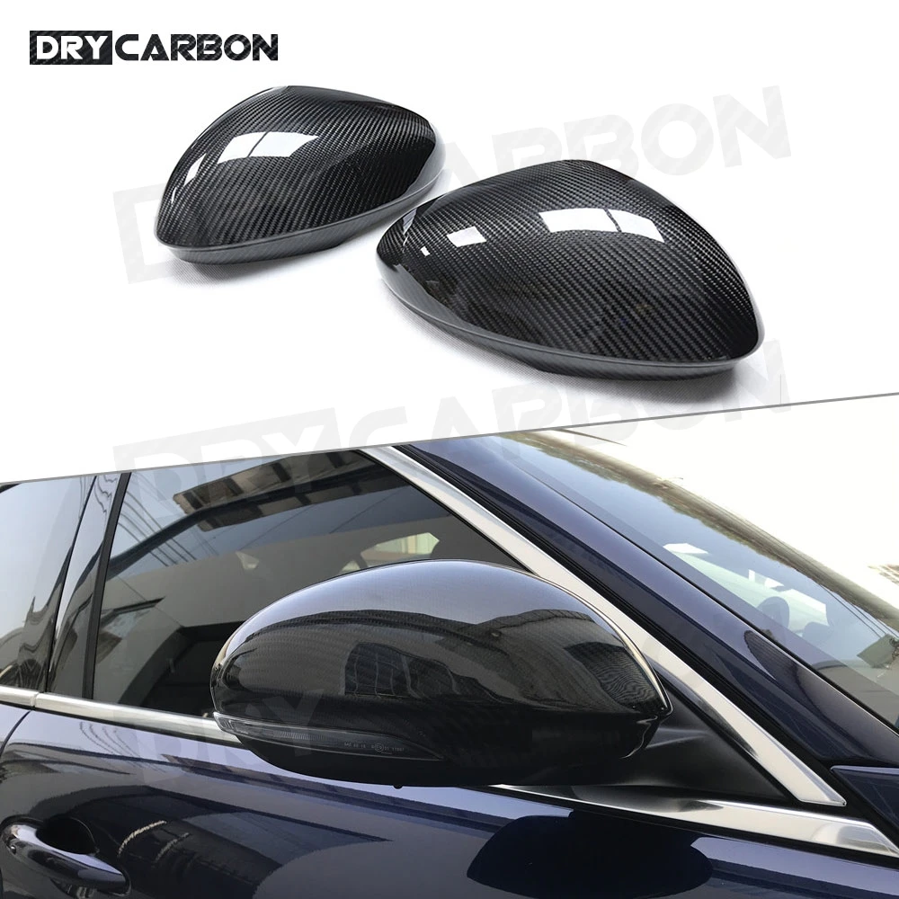 

2PCS Carbon Fiber Car Rear View Mirror Cover Cap Car Side Mirror Shell Case Protect Sticker ABS for Alfa Romeo Giulia 2017- 2019