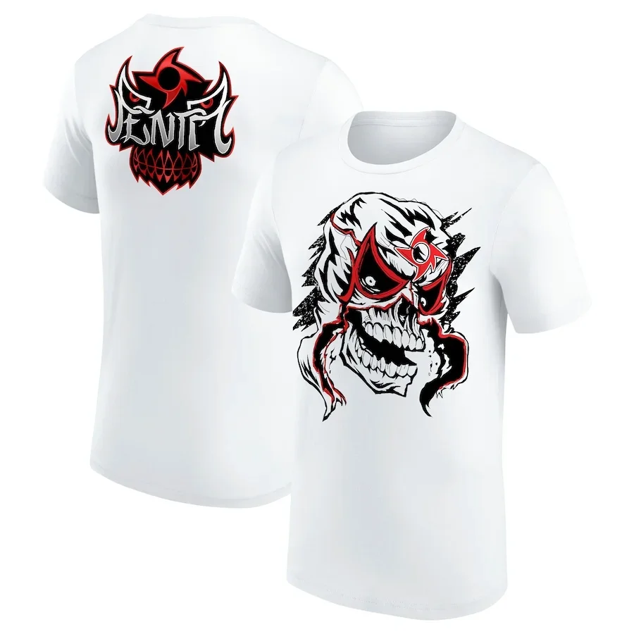 

Мужская летняя одежда WWE Penta Mask T-Shirt Белая мужская боевая футболка Быстросохнущая впитывающая пот футболка Топ Moto
