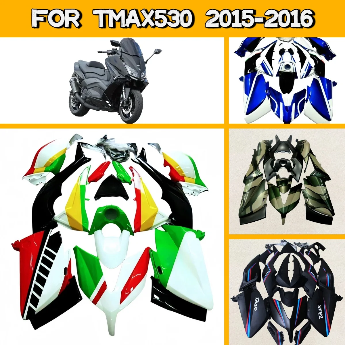

Высококачественные обтекатели для Yamaha T-MAX530 2015-2016 годов, комплект инжекционных обтекателей, уникальный дизайн, детали кузова