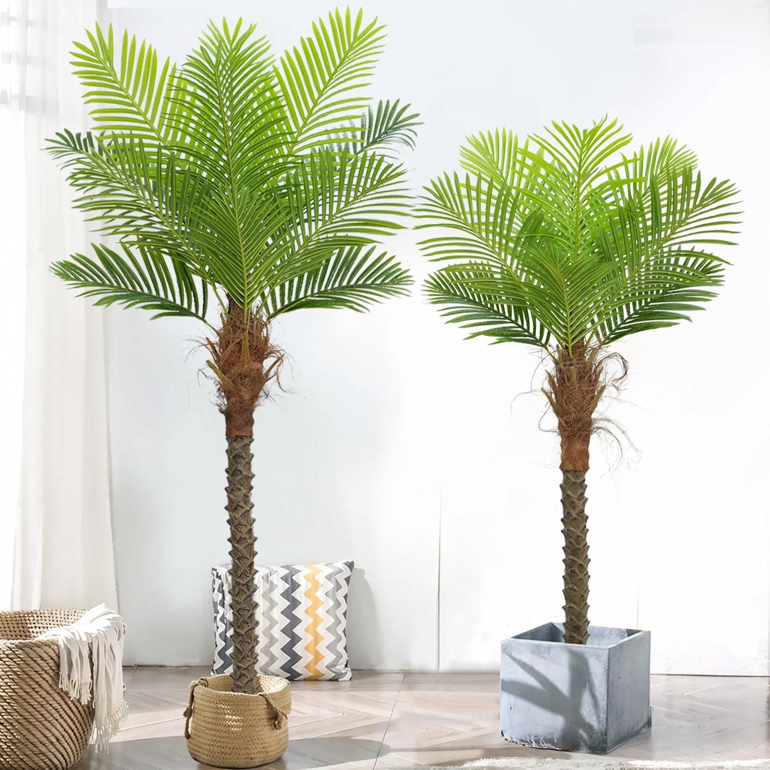 

Artificial Coconut Tree Large Green Plants Palm Bonze Decorated 140 Cm To 240 Cm Fake Plant Family Hotel Mall Floor Decoration