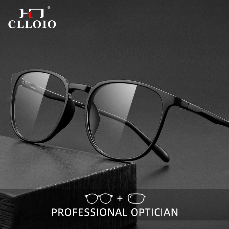 

CLLOIO Retro Ultralight Matte Durable Reading Glasses Anti Blue Light TR90 Frame Myopia Glasses Progressive Prescription Eyewear