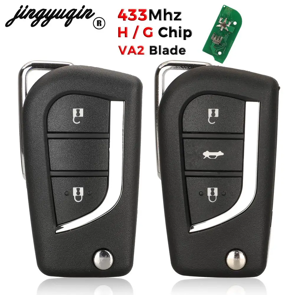 

Jingyuqin 2/3 кнопка для Toyota Carrolla AYGO Verso Avensis Citroen C1 Peugeot 108 фильтр 433 МГц чип H/G