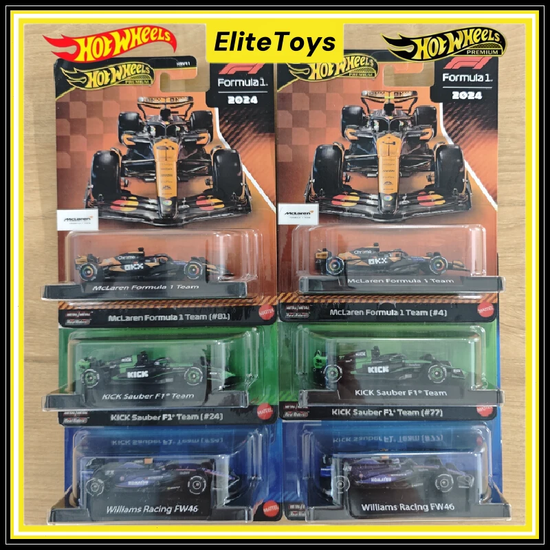 

Горячие колеса Премиум 2025 НОВАЯ модель автомобилей Formula F1 FW46 Racing Diecast Mclaren KICK Sauber Williams Team 1:64 Модель автомобиля из сплава
