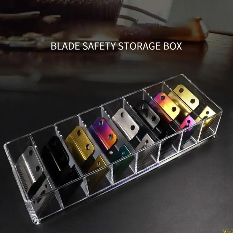 A0NC Organisateur peigne Guide lame en plastique rectangulaire, Base universelle 8 Grille pour les cheveux électriques