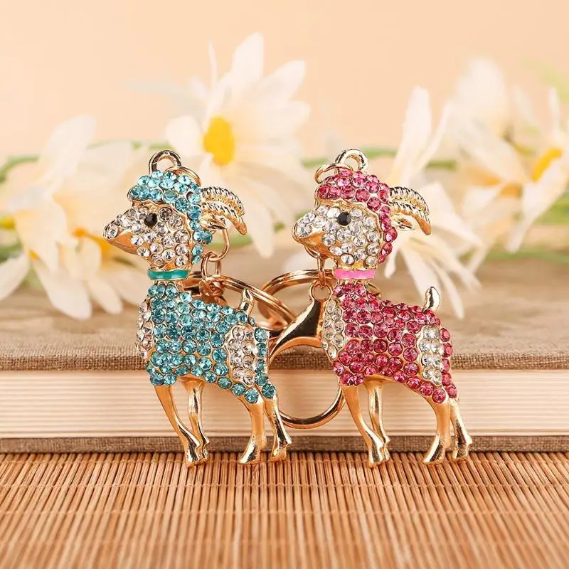 Zodiak-Ziegen-Schlüsselanhänger mit Strasssteinen, Funkelnder Voll-Strass-Schlüsselring, 1 Stück, Niedlicher Schlüsselanhänger als Brautjungferngeschenk, Handtaschenanhänger – Detail 2