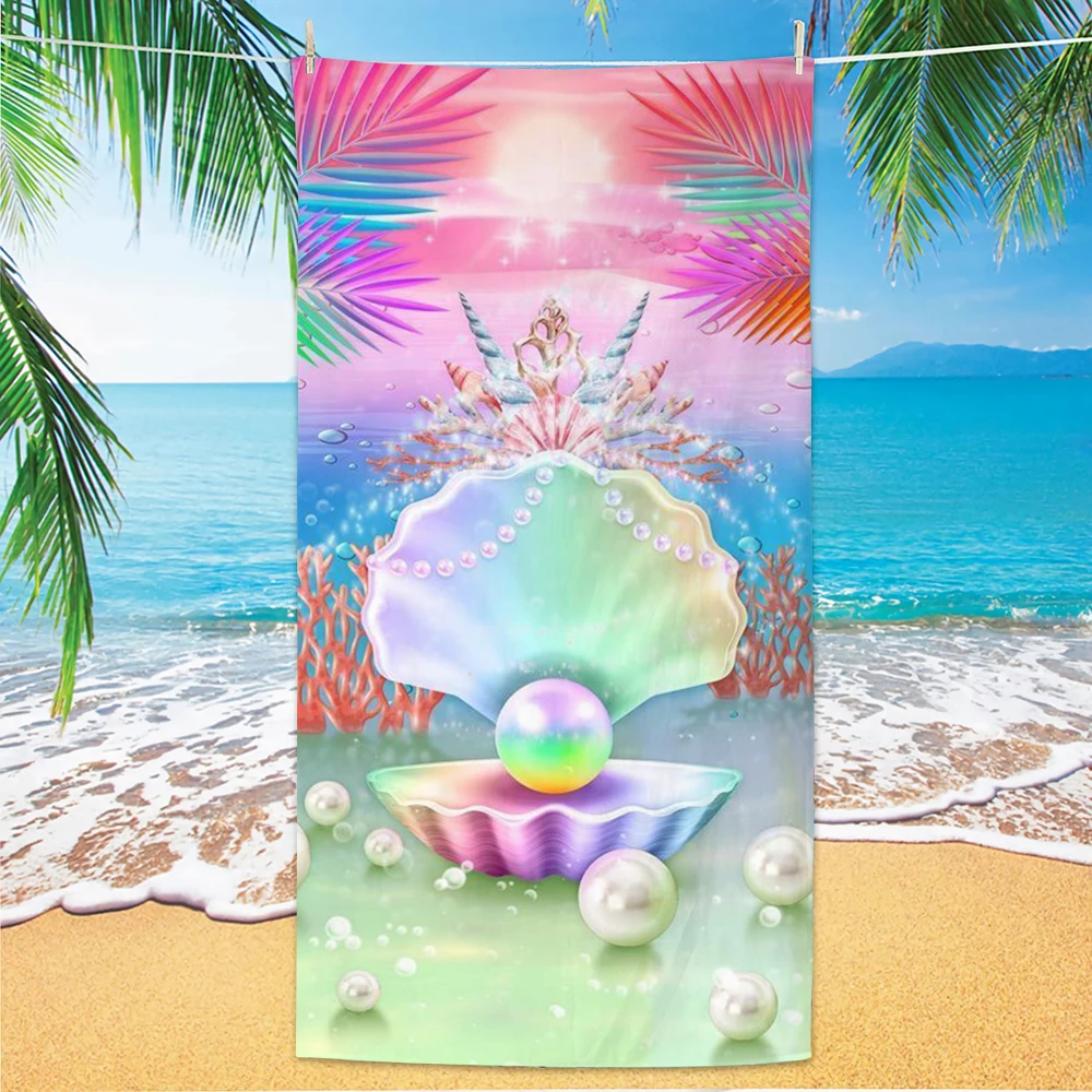 Toalla de playa con patrón de playa, impresión digital, fina, de secado rápido, antiarena, de microfibra, ligera para nadar, yoga, viajes, gimnasio, regalo
