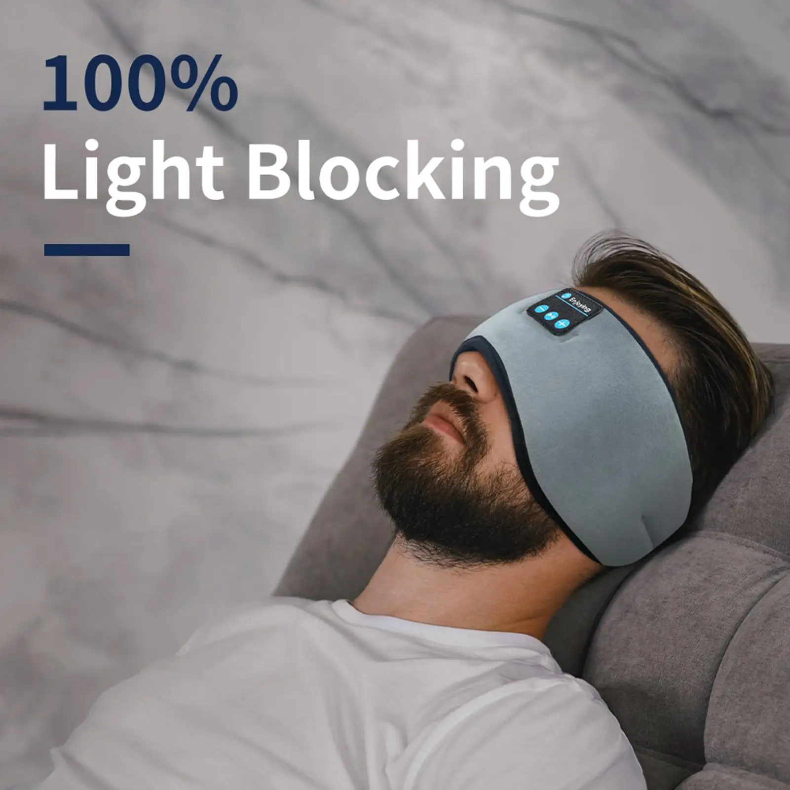 

Наушники для сна, блокирующий свет, чехол с охлаждением динамика, беспроводная повязка на голову, наушники со встроенным микрофоном для путешествий