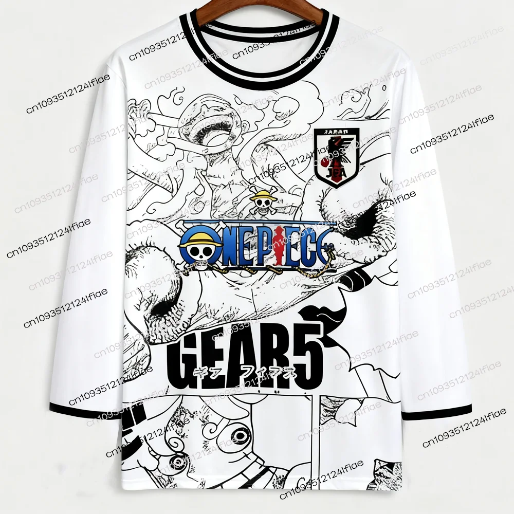 2025 Japón una pieza Otoño/Invierno camiseta de manga larga Luffy adulto hombres/mujeres fútbol especial Jersey niños Anime manga larga