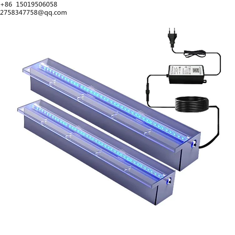Acrylic Waterfall Outlet LED Colorful Pool Water Curtain Lights for Courtyard Landscape Decoration