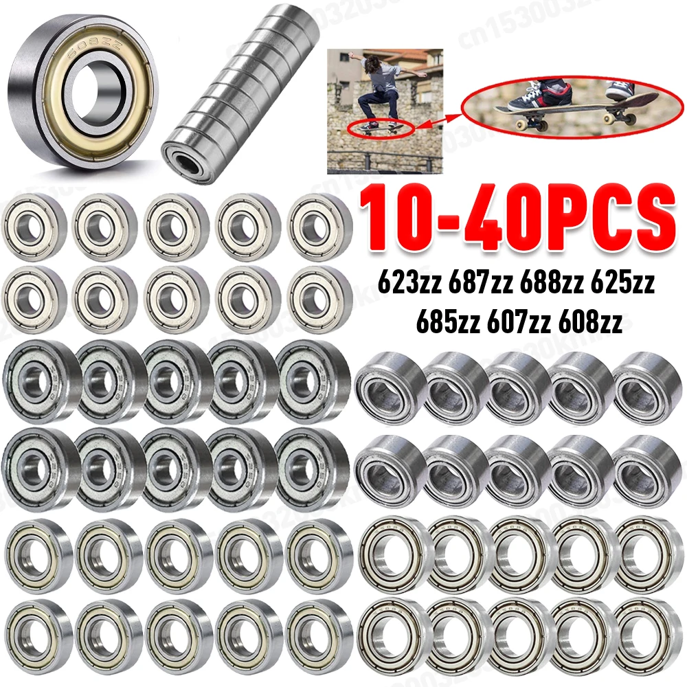 10-40pcs Ball Bearings Deep Groove Miniature Bearings For Skateboard Scooter 3D Printers Bearings 623ZZ 608ZZ 6900ZZ 687ZZ