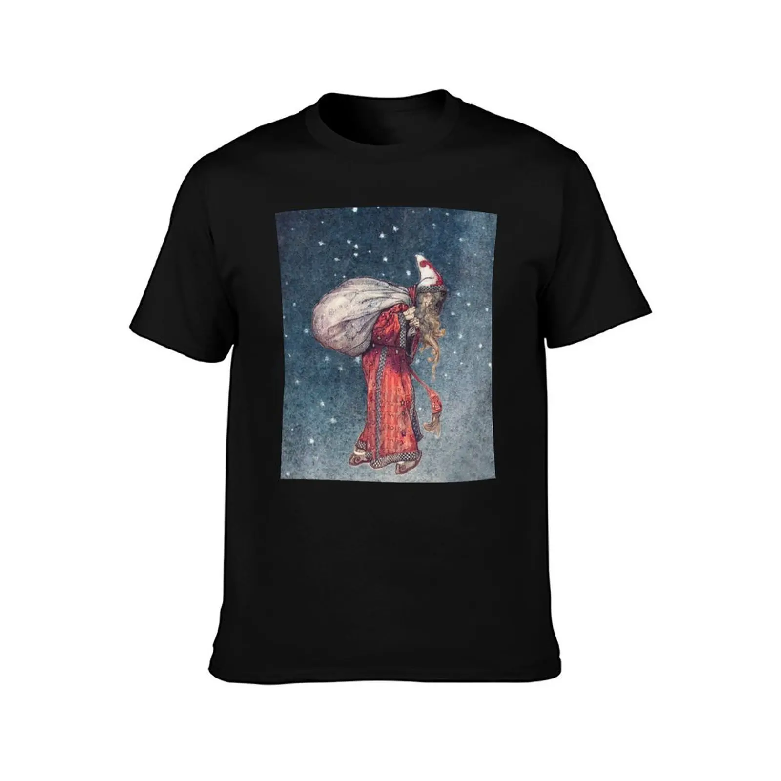 Arthur Rackham: Santa Claus T-Shirt Summer Casual Cotton Tee Oversized Streetwear Tops Vintage Graphic Print 100% Cotton
