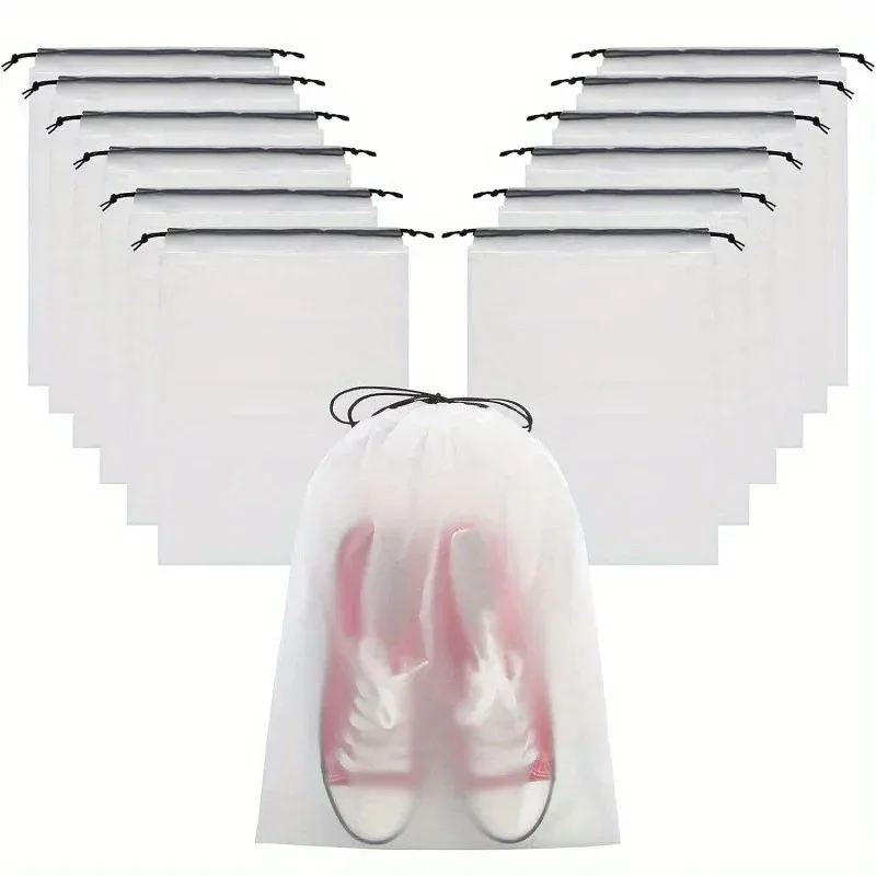 1pc 防水透明巾着袋化粧品靴下下着衣類包装袋ポケット旅行プラスチック収納袋