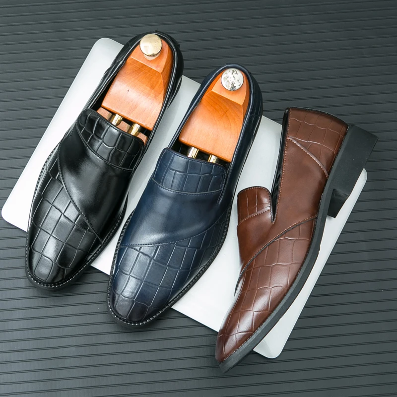 

Men Retro Loafers Casual Comfortabl Lightweight Fashionable Leather Shoes European Banquet Wedding Formal Shoes Men Sizes 38-46