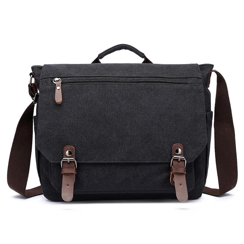 

Mens Canvas Messenger Bag Laptop Satchel Vintage Business Casual Travel Shoulder Bag For Man Bolso Hombre Retro Male