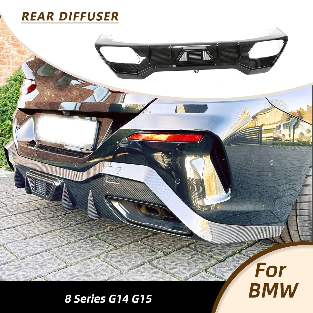 

Car Rear Bumper Diffuser Lip Spoiler for BMW 8 Series G14 G15 M-Sport M850i 2018-2021 Car Rear Lip Chin Guard Prepreg Dry Carbon