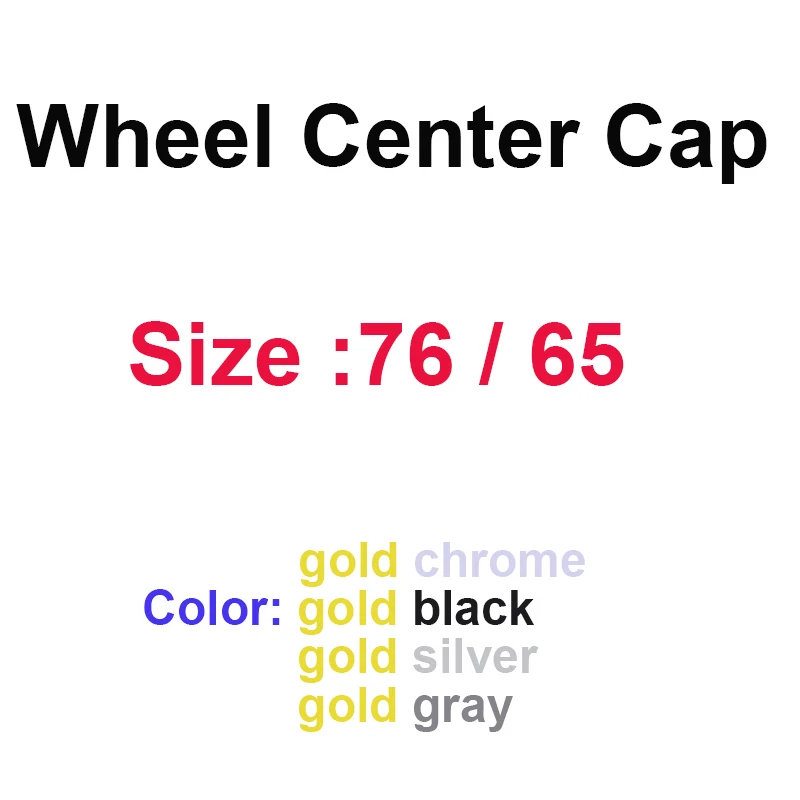 

100pcs 76mm 65mm Car Wheel Center Cap Hub Caps Rims Cover Shield Badge emblem For GTS Car Styling