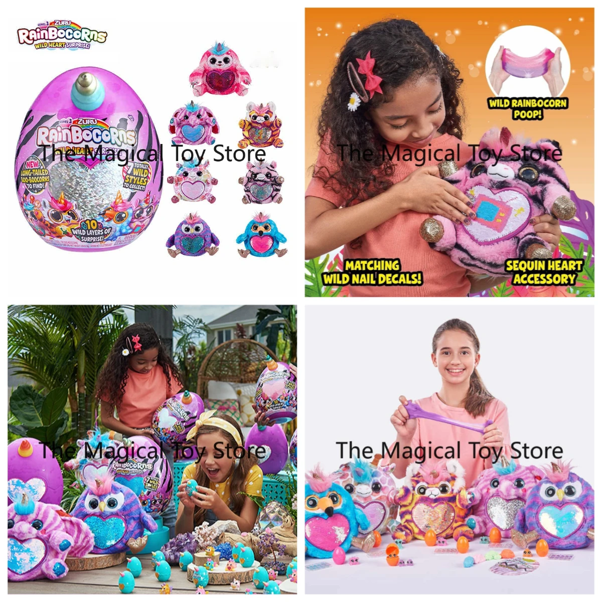 

Original Rainbow Unicorn Wild Heart Surprise Series 3 Glitter Plush Toy Unicorn Magic Egg Plush Toy Birthday Gift