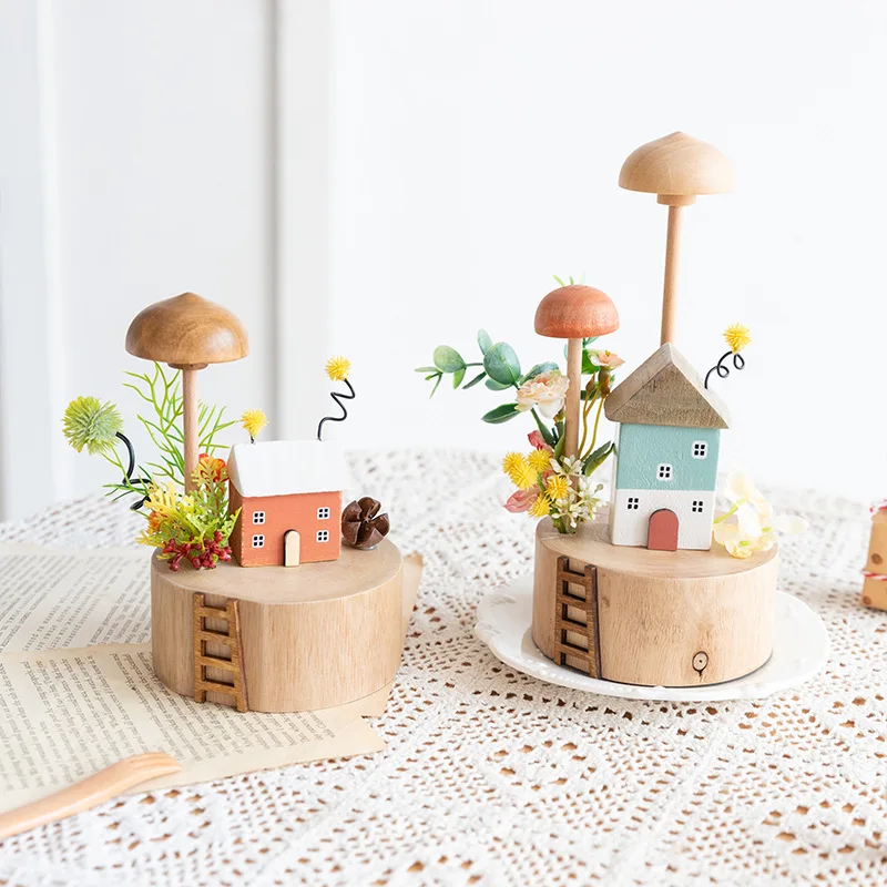 House Mushroom Figurines. High-end Niche Workstation Holeboard Decoration,  Teachers Gift, Decoration For A Soothing Home.