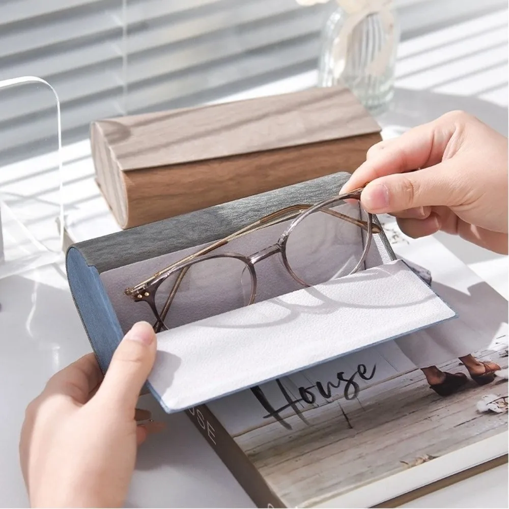 Double Layer Double Eyeglasses Case PU Leather Waterproof Eyeglasses Holder Scratch Resistant Large Capacity Sunglasses Box Men